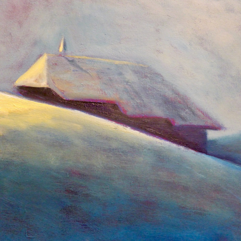 hof im schnee 2025  oel auf leinwand  cm x cm