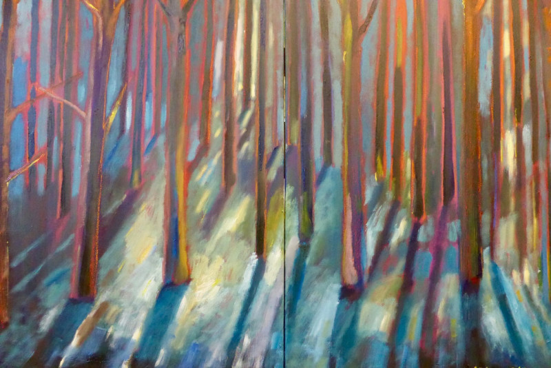 waldlicht ii 2025  oel auf leinwand  70 cm x cm